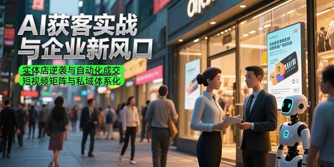 AI获客实战与企业新风口，实体店逆袭与自动化成交 短视频矩阵与私域体系化-58创客网