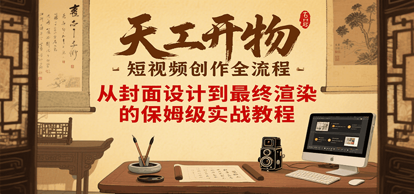 天工开物短视频创作全流程，从封面设计到最终渲染的保姆级实战教程-58创客网