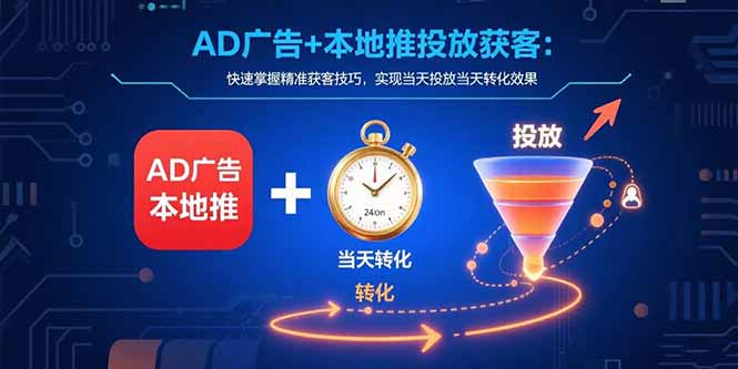 AD广告+本地推投放获客：快速掌握精准获客技巧，实现当天投放当天转化效果-58创客网