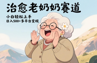 视频号治愈老奶奶赛道，小白轻松上手，日入多张，多平台变现-58创客网