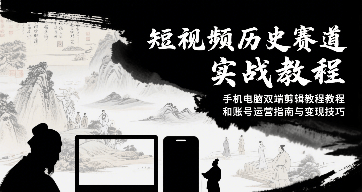 短视频历史赛道实战教程，手机电脑双端剪辑教程和账号运营指南与变现技巧-58创客网