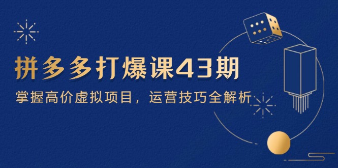 拼多多打爆课第 43 期，掌握高价虚拟项目，运营技巧全解析(15节-58创客网