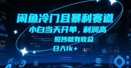 闲鱼冷门且暴利赛道，小白当天开单，利润高，照抄就有收益，日入1k+【揭秘】-58创客网