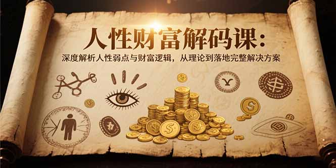 人性财富解码课6.0：深度解析人性弱点与财富逻辑，理论到落地完整解决方案-多米联创