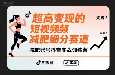 超高变现的短视频减肥细分赛道，减肥账号抖音实战训练营-58创客网