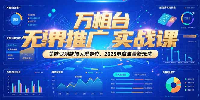 万相台无界推广实战课，关键词测款加人群定位，2025电商流量新玩法-58创客网