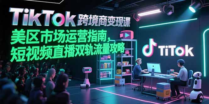TikTok跨境电商变现课，美区市场运营指南，短视频直播双轨流量攻略-58创客网