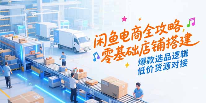 闲鱼电商全攻略，零基础店铺搭建，爆款选品逻辑，低价货源对接-58创客网