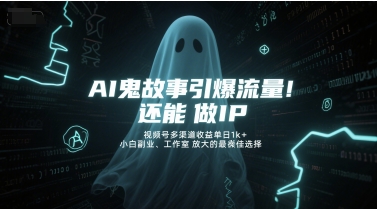 AI鬼故事引爆流量，还能做IP，视频号多渠道收益单日1k+，小白副业、工作室放大的最佳选择-58创客网