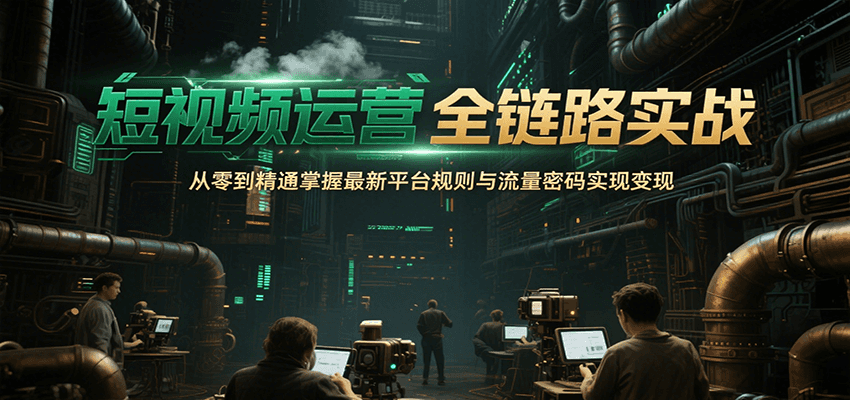 短视频运营全链路实战，从零到精通掌握最新平台规则与流量密码实现变现-58创客网