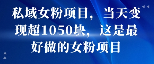 私域女粉项目，当天变现超1k，这是最好做的女粉项目，可放大操作-58创客网