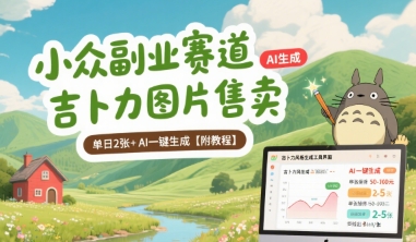 小众副业赛道 吉卜力图片售卖 单日2张+ AI一键生成【附教程】-58创客网