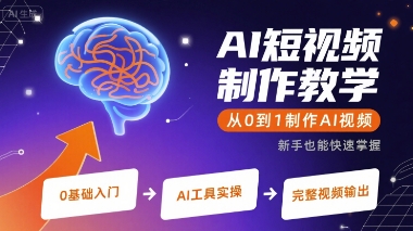 AI短视频制作教学，从0到1制作AI视频-58创客网