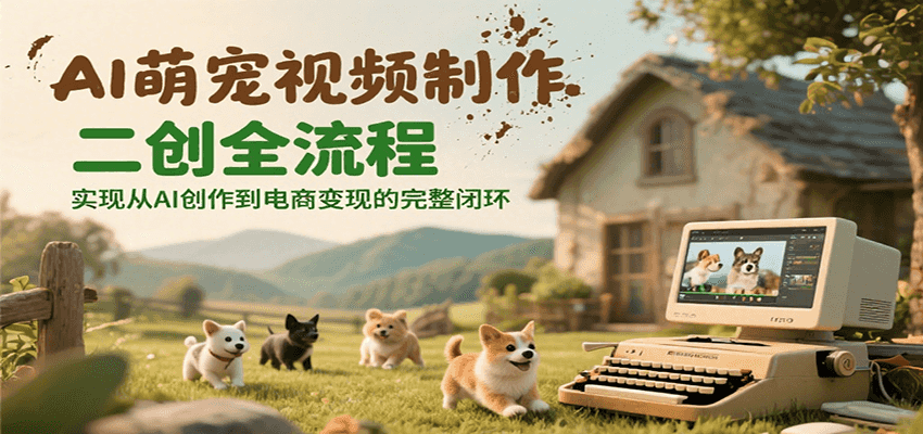 AI萌宠视频制作二创全流程，实现从AI创作到电商变现的完整闭环-58创客网