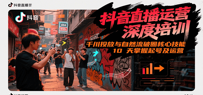 抖音直播运营深度培训，千川投放与自然流核心技能，10天掌握起号及运营(6-7月新课)-58创客网