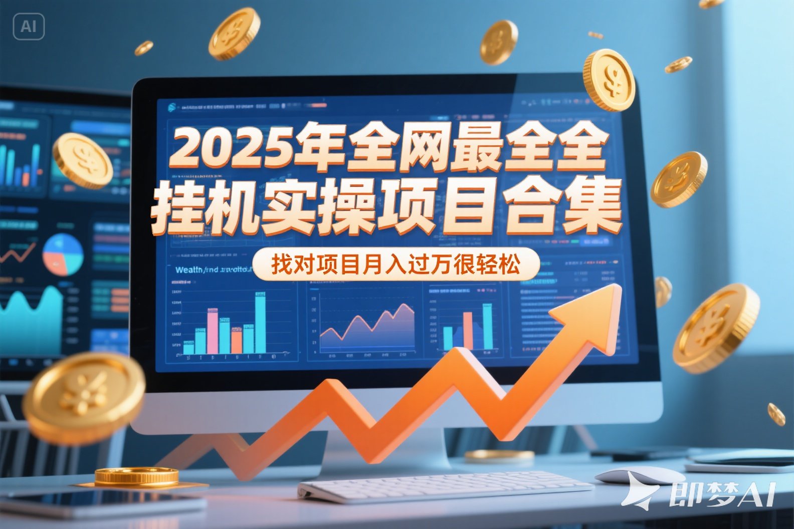 2025年挂机实操项目实操演练，挂机类型，AI直播类型，轻资产创业类型…-58创客网