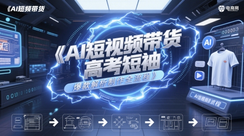 AI短视频带货高考短袖爆款解析制作全流程-58创客网
