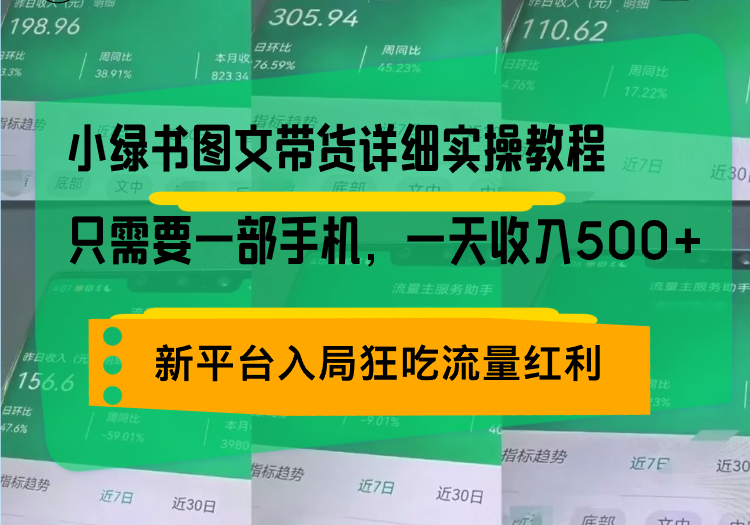 小绿书图文带货详细实操教程，只需要一部手机，一天收入500+，轻松变现-58创客网