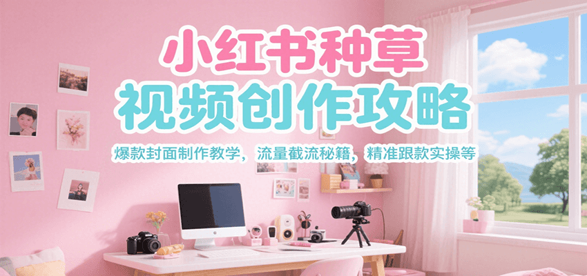 小红书种草视频创作攻略，爆款封面制作教学 ，流量截流秘籍 ，精准跟款实操等-58创客网