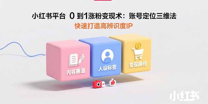 小红书平台0到1涨粉变现术：账号定位三维法，快速打造高辨识度IP-58创客网