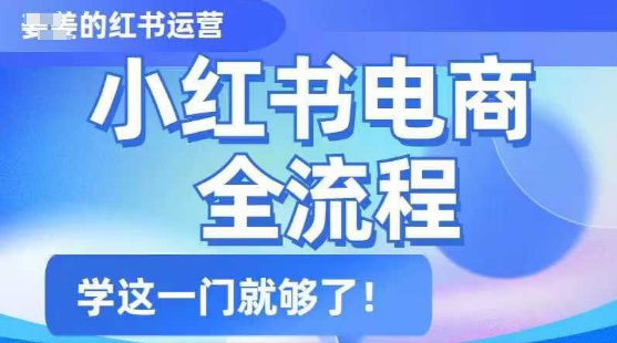 小红书电商全流程，精简易懂，从入门到精通，学这一门就够了-58创客网
