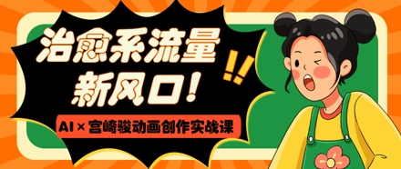 治愈系流量新风口，AI+宫崎骏动画创作实战课，从0到1打造爆款视频-多米联创