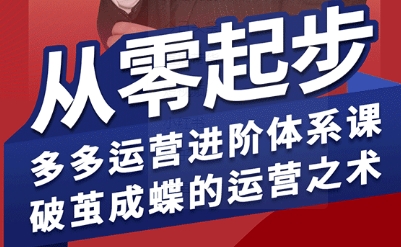 拼多多运营进阶系统课，从零起步，多多运营进阶体系课，破茧成蝶的运营之术-58创客网