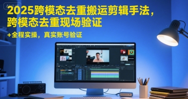 2025跨模态去重搬运剪辑手法，跨模态去重现场验证 +全程实操，真实账号验证-58创客网