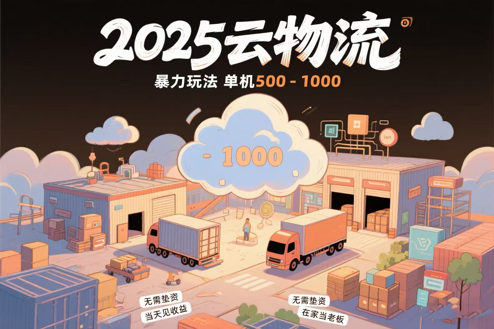 云物流赚差价，项目纯利润500~1000，无需垫资，当天到账。不需要有车，…-58创客网