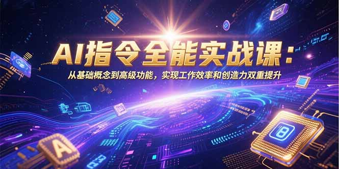 AI指令全能实战课：从基础概念到高级功能，实现工作效率和创造力双重提升-多米联创