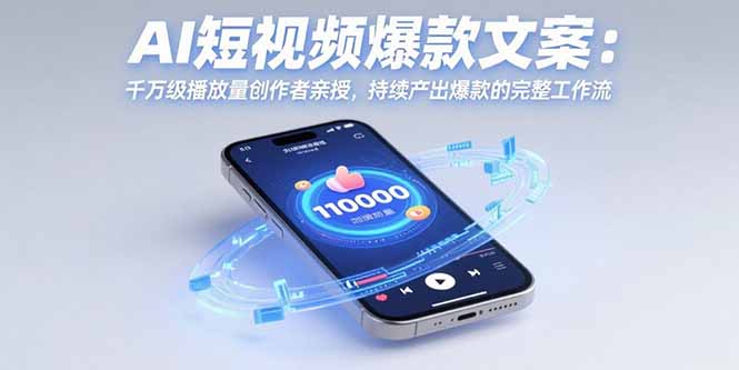 AI短视频爆款文案：千万级播放量创作者亲授，持续产出爆款的完整工作流-58创客网