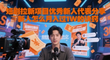 短剧拉新项目优秀新人代表分享新人怎么月入过1W的诀窍-多米联创