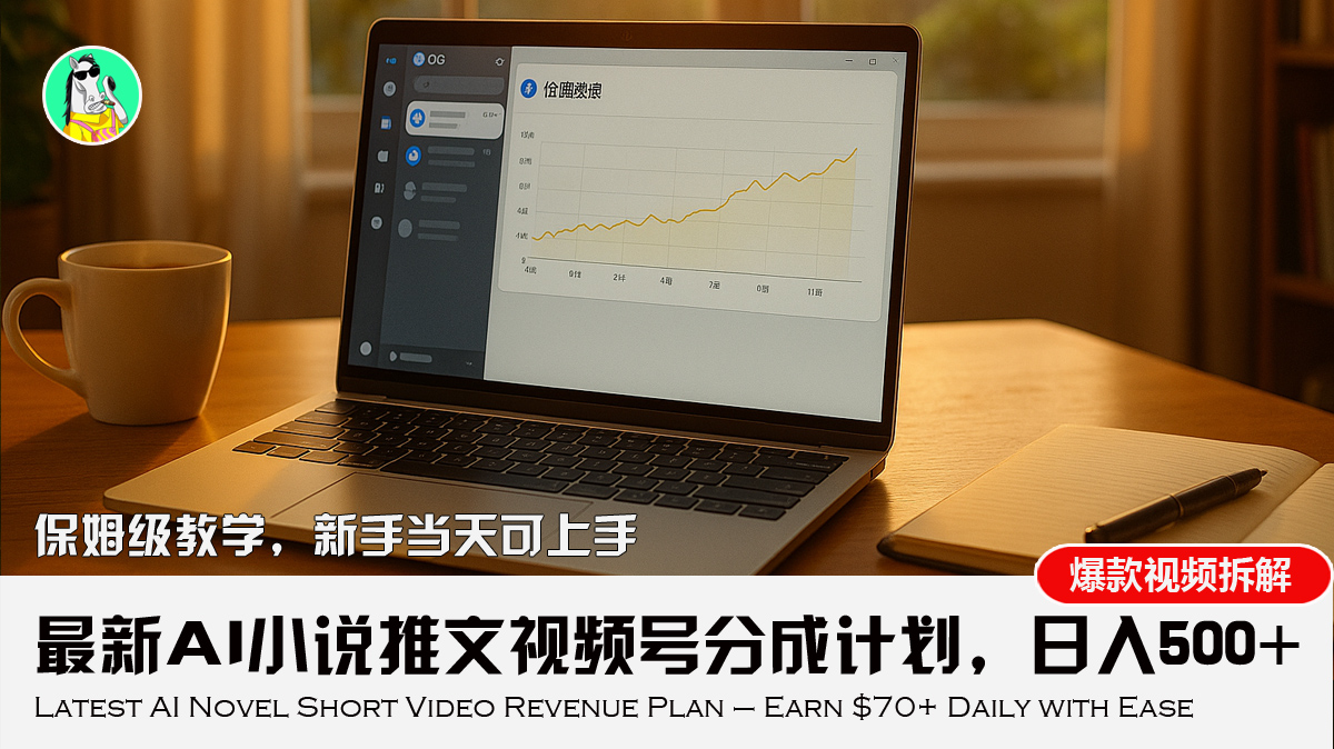 最新AI小说推文视频号分成计划，新手小白也能当天日入500+教程-58创客网