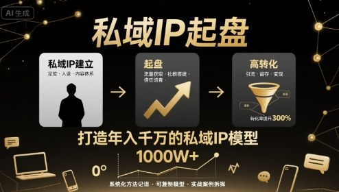 私域IP起盘，私域ip建立、起盘、高转化，打造年入千万的私域ip模型-58创客网