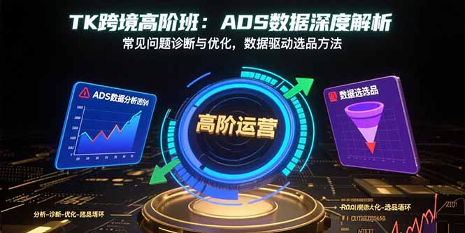TK跨境高阶班：ADS数据深度解析，常见问题诊断与优化，数据驱动选品方法-58创客网