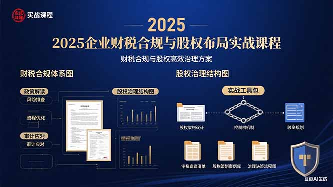 2025企业财税合规与股权布局的实战课程：财税合规与股权高效治理方案-多米联创