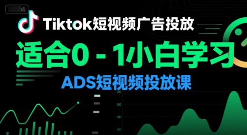 Tiktok短视频广告投放，适合0-1小白学习ADS短视频投放课-58创客网