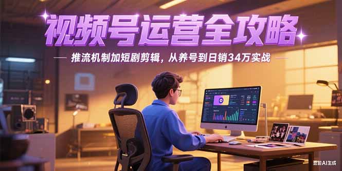 2025视频号运营全攻略，推流机制加短剧剪辑，从养号到日销34万实战-58创客网