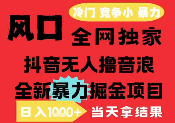25年6月高爆抖音无人直播最新撸音浪掘金项目，解放双手小白可做，无脑日入1k+，门槛低【揭秘】-多米联创