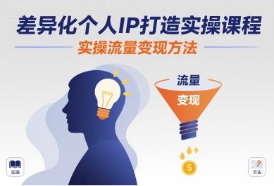 差异化个人IP打造实操课程，实操流量变现方法-58创客网