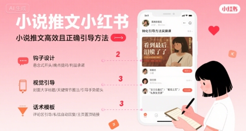 小说推文小红书高转化引导方法实操课，小说推文高效且正确引导方法-58创客网