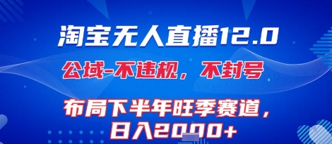淘宝无人直播12.0，不封号，不违规，布局下半年旺季赛道，日入1k+(独家技术)【揭秘】-58创客网