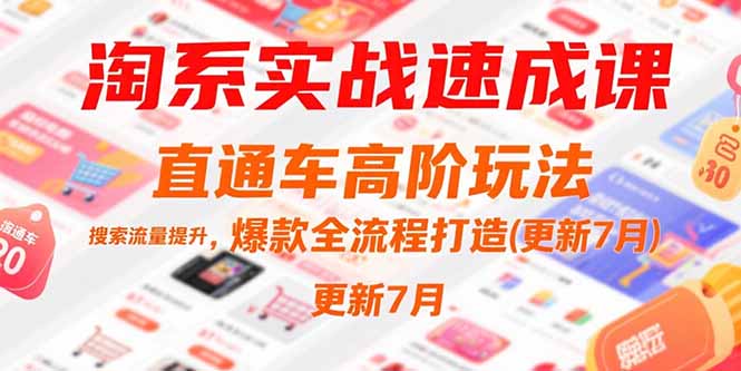 淘系实战速成课，直通车高阶玩法，搜索流量提升，爆款全流程打造(更新7月-58创客网