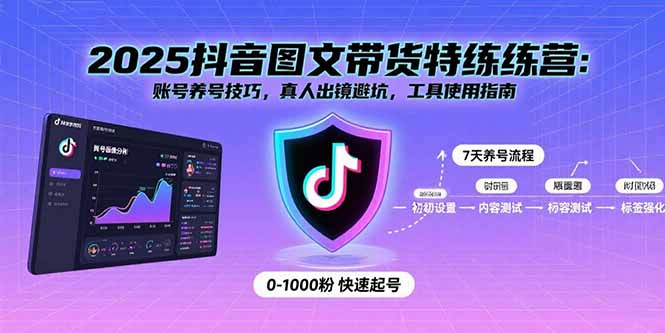 2025抖音图文带货特练营：账号养号技巧，真人出镜避坑，工具使用指南-58创客网