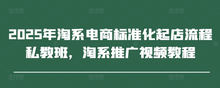 2025年淘系电商标准化起店流程私教班，淘系推广视频教程-58创客网