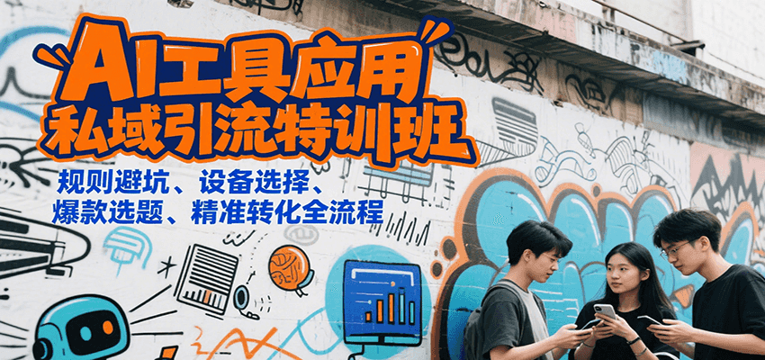 AI工具应用私域引流特训班，规则避坑、设备选择、爆款选题、精准转化全流程-58创客网
