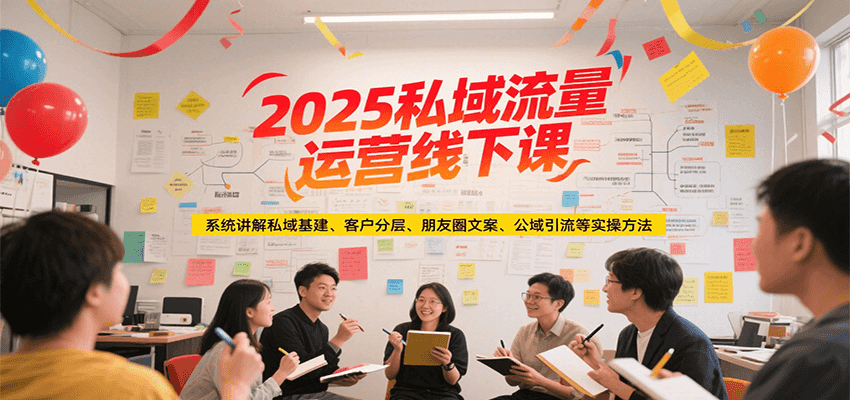 2025私域流量运营线下课，系统讲解私域基建/客户分层/朋友圈文案/公域引流等实操方法-58创客网