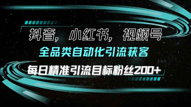 抖音小红书视频号全品类自动化引流获客，每日精准引流目标粉丝200+-58创客网