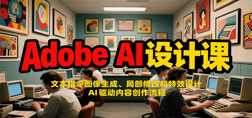 Adobe AI设计课：文本指令图像生成、局部修改和特效设计，AI驱动内容创作流程-58创客网