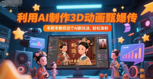 利用AI制作3D动画甄嬛传，流量爆了，手把手教你这个AI新玩法，轻松涨粉-58创客网